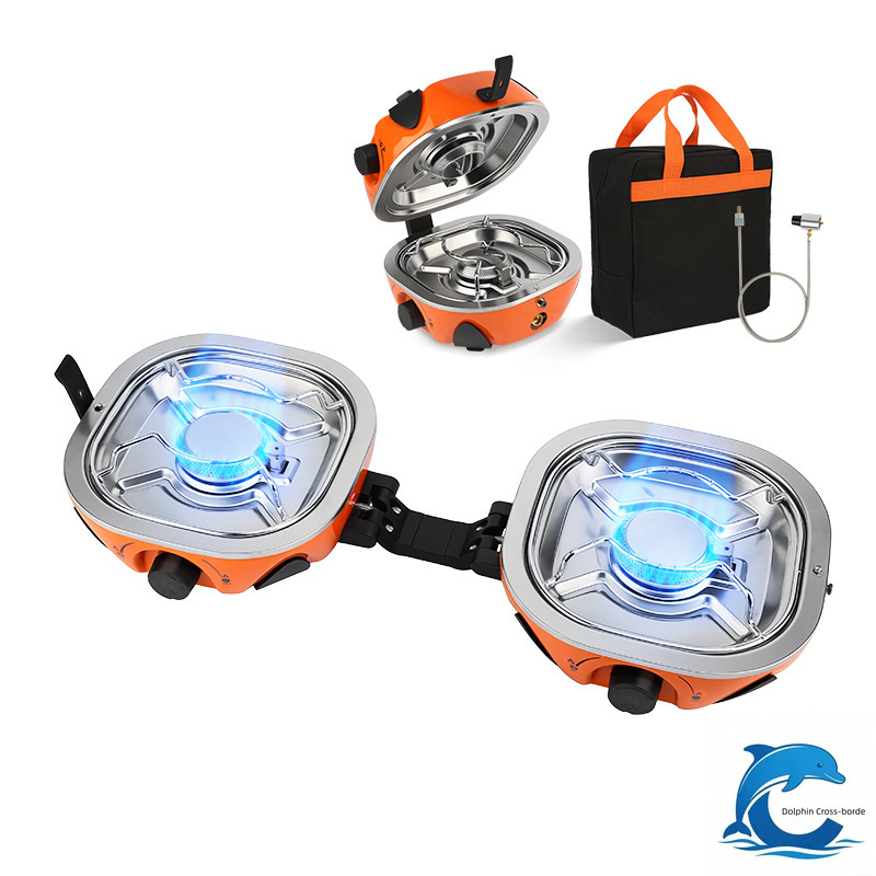 Outdoor Power Burner - 2026 New Double Head Cassette Stove