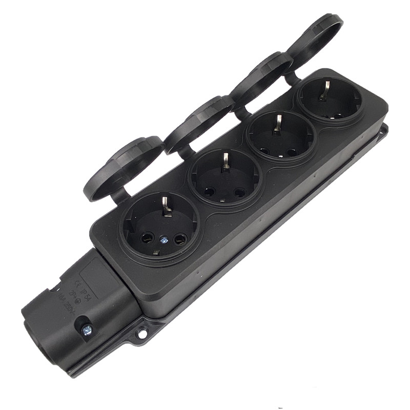 Outdoor Power Strip With Cover - EU German 3 / 4 Ways