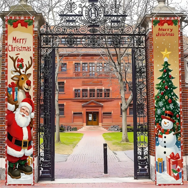 Outdoor Power House - 1pc 2D flat Christmas porch banner,