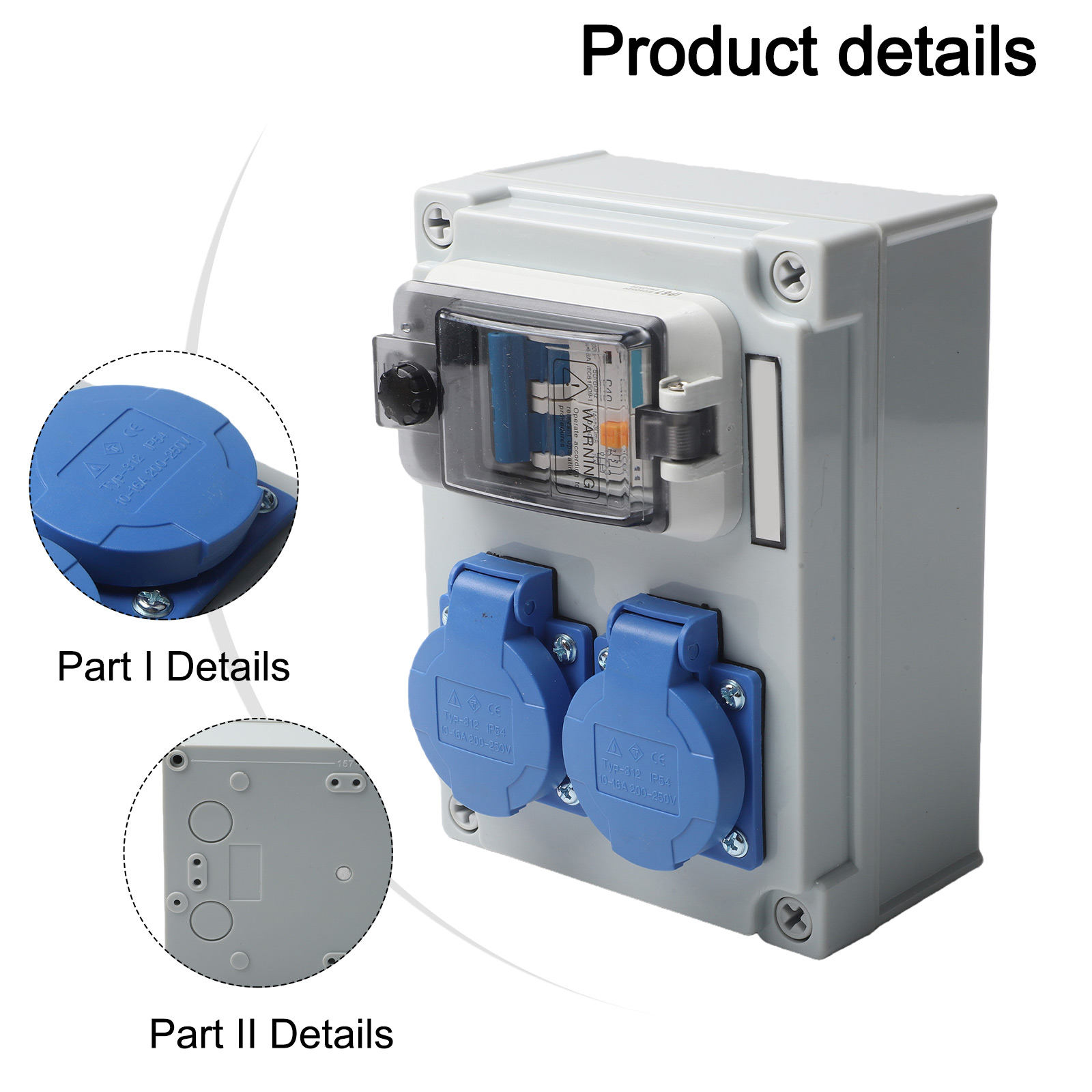Gray Blue Wall Distributor Saf - огляд і ціна Outdoor Power Distributors