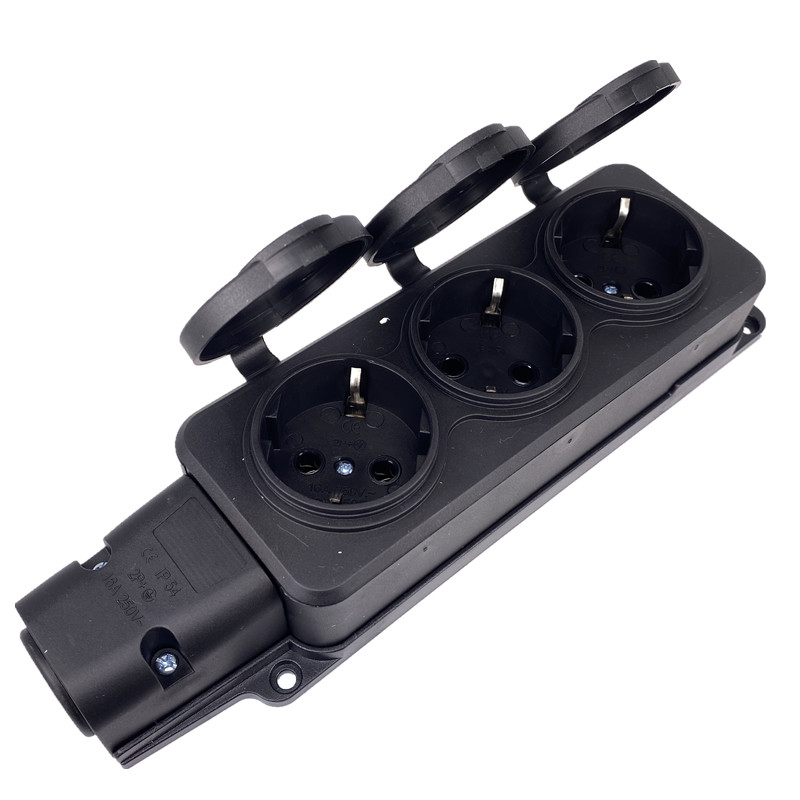 EU German 3 / 4 Ways Outdoor W - огляд і ціна Outdoor Power Strip With Cover