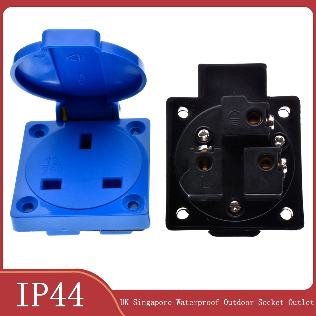 1pcs Britain Black Blue 13A 25 - огляд і ціна Outdoor Power Receptacle