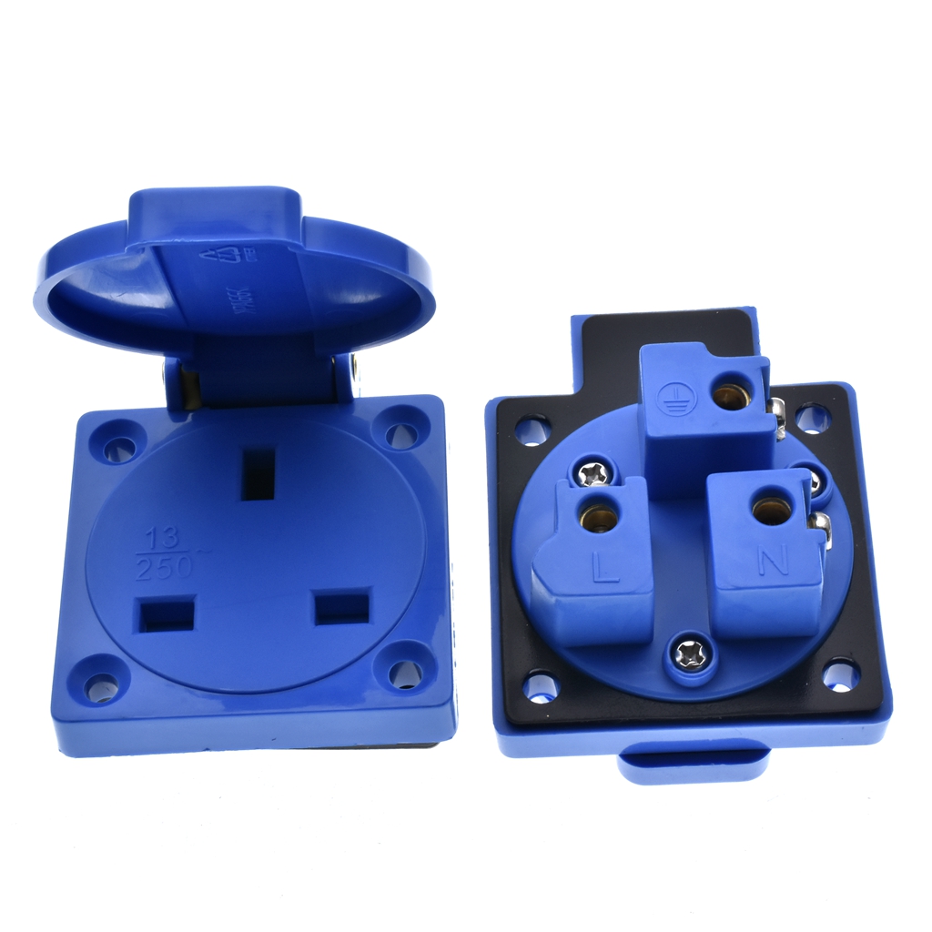 1pcs Britain Black Blue 13A 25 - огляд і ціна Outdoor Power Receptacle