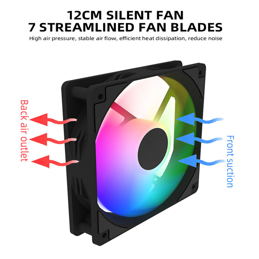 120mm PC Case Fan 12V RGB Cycl - огляд і ціна Outdoor Power Heater