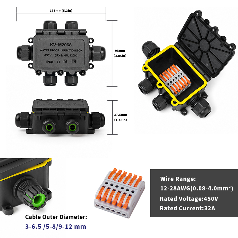 IP68 Waterproof Junction Box 2 - огляд і ціна Outdoor Power Outlet Box